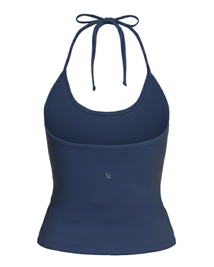 Navy Halter Tie Bra Tank