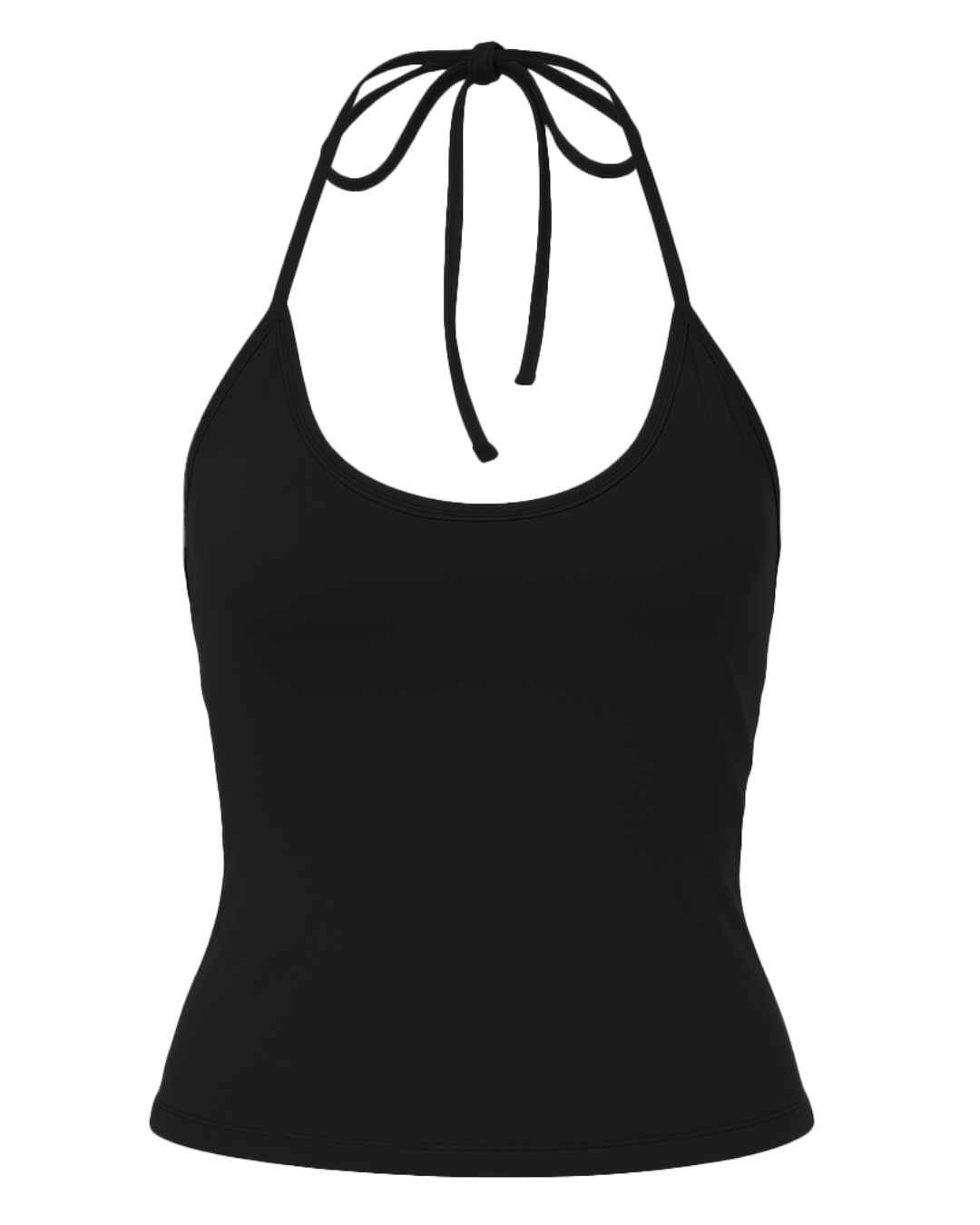 Black Halter Tie Bra Tank