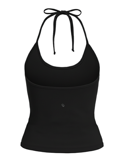 Black Halter Tie Bra Tank