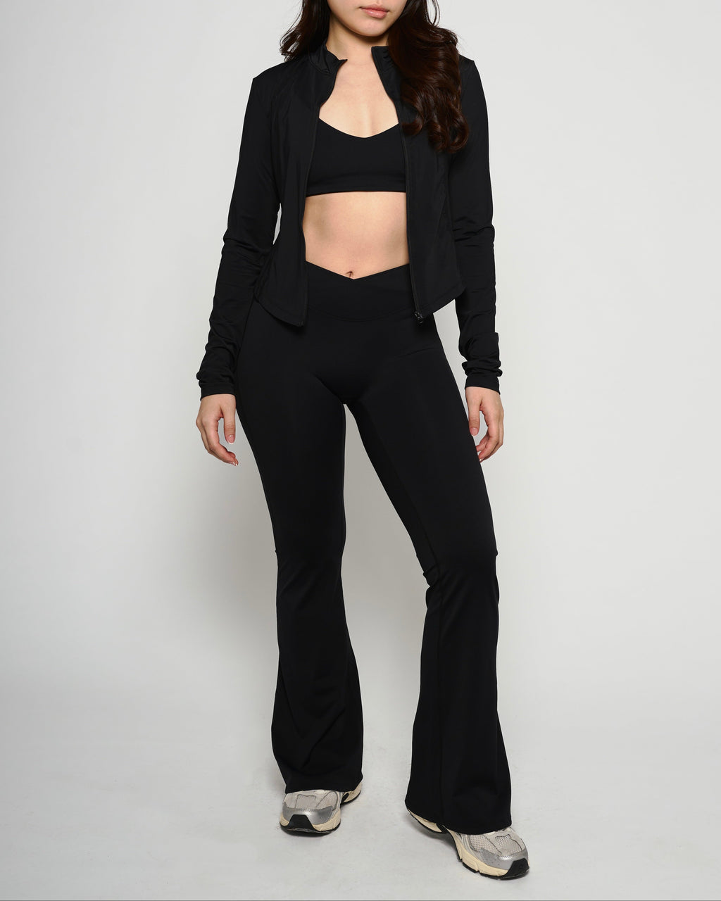 Black Cropped Slim Fit Jacket