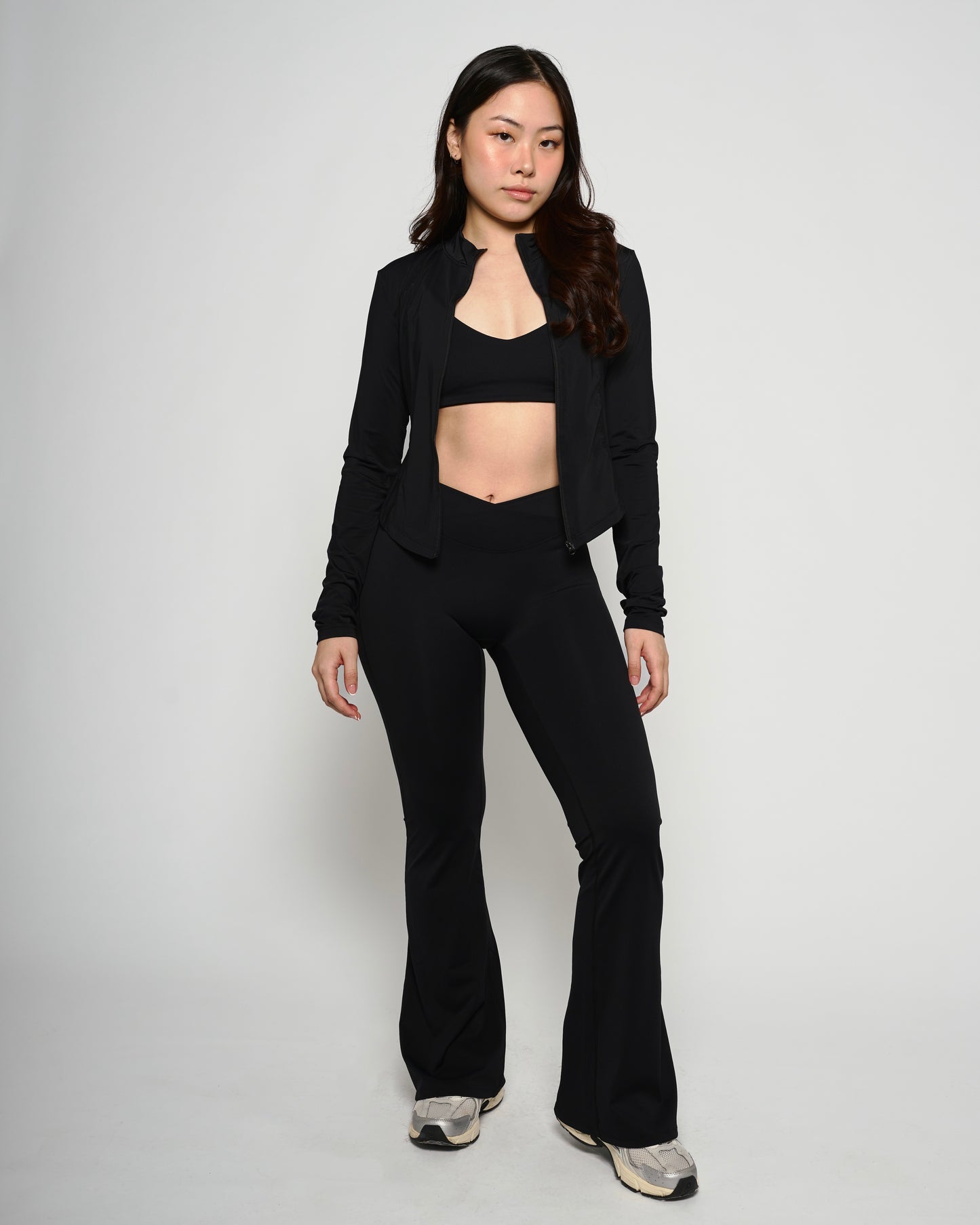 Black Cropped Slim Fit Jacket