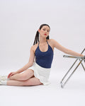 Navy Halter Tie Bra Tank